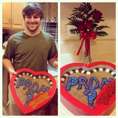 Pin for Later: Promposals Are the New Proposals Giant Cookie Cookie Proposal, Great American Cookie Company, Cute Promposals, Asking To Prom, Dance Proposal, Prom Pictures Couples, Prom Goals, Prom Couples, Giant Cookie