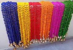 many different colors of beads on display