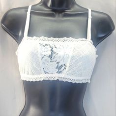 Nwot Victoria's Secret Cream Unlined Lace Bandeau Bralette In Size Small. Lace Bandeau, Bandeaus, Women's Intimates, Bralette, Victoria's Secret, Fashion Outfits, Cream, Lace, Women Shopping