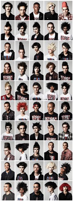 many different pictures of people with hair