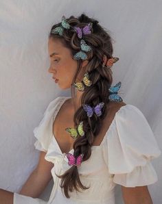 Butterfly Hairstyle, Fairy Hair, Trendy Hairstyle, Crazy Hair Days, Crazy Hair, Aesthetic Hair, Hairstyle Ideas, Hair Day