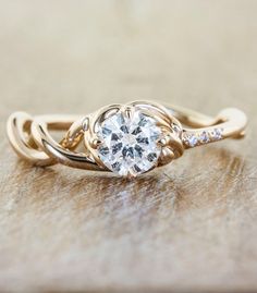 caption:Shown in 14k rose gold Curved Engagement Ring, Double Helix, Twisted Band, Round Diamond Engagement Rings, Yellow Gold Setting, Band Engagement Ring, Ring Fit, Sales Tax, Custom Engagement Ring