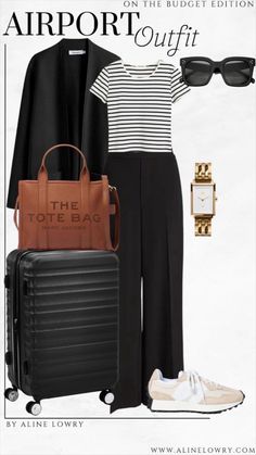 alinelowry's What to wear ✈️ Collection on LTK Business Travel Outfits Woman Comfy, Black And White Airport Outfit, Black And White Travel Outfits, Casual Plane Outfit, Airport Outfit Plus Size, Business Trip Outfits For Women, Business Travel Outfits, Casual Travel Outfit, Chic Travel Outfit