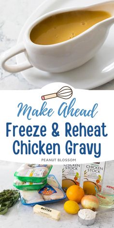 make ahead freeze and reheat chicken gravy recipe on a white plate