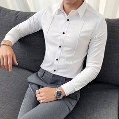 Formal Shirts For Men Style, Formal Shirt Design, Formal Dresses For Men, Designer Shirts For Men, Formal Mens Fashion, Designer Suits For Men