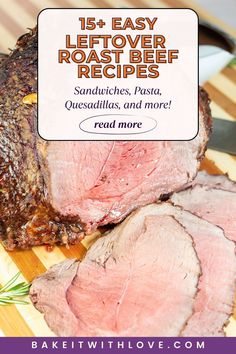 A perfectly medium-rare sliced roast beef on a cutting board. Holiday Roast Beef, Leftover Roast Beef Recipes, Best Roast Beef, Quick Sandwiches, Leftover Roast Beef, Holiday Roasts, Holiday Leftovers, Leftover Beef