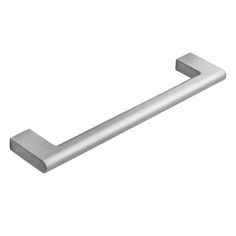 a stainless steel towel bar on a white background