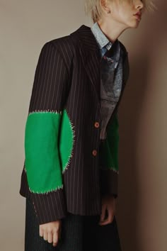 Deconstructed Suit, Pinstripe Jacket, Fast Forward, Clothing Details, Black Suit, Fashion Inspiration Design, 가을 패션