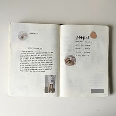 an open book with pictures and text on it