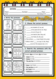 the worksheet for writing and speaking with children's pictures on it, which includes