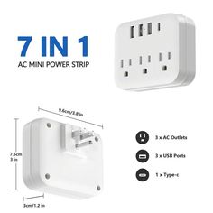 this is an image of the power adapter for the 7 in 1 ac mini power strip