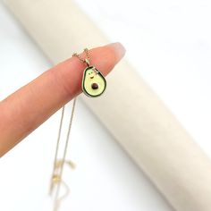 Avocado Necklace Beads, Kawaii Gold Nickel-free Jewelry, Kawaii Nickel-free Gold Jewelry, Gold Nickel-free Kawaii Jewelry, Novelty Hypoallergenic Jewelry For Everyday, Everyday Novelty Hypoallergenic Jewelry, Novelty Hypoallergenic Drop Earrings, Cute Green Jewelry Gift, Novelty Drop Earrings Jewelry Gift