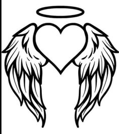 an angel heart with wings on it