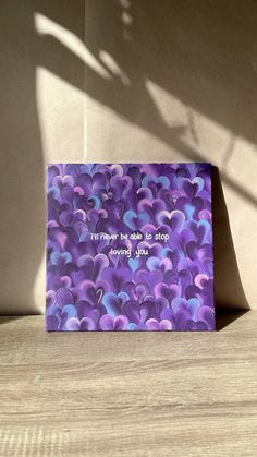 a purple card with the words i'll never be able to stop worrying you