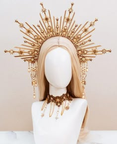 Sun Crown, Fantasy Crown, Halo Headpiece, Crown Halo, Crown Aesthetic, Festival Headpiece, Headpiece Diy, Halo Halo