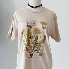 Dandelion Vintage Botanical Tshirt, Hiking TShirt, Botanical Print Shirt, Dandelion Shirt, Vintage Botanical Tshirt, Hiking Tshirt, Vintage Botanical, Vintage Tees, Botanical Prints, Dandelion, Printed Shirts, Hiking, T Shirt