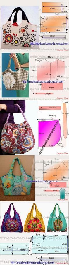 many different types of purses are shown in this page, including one with the same pattern