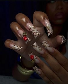 Nails Leopard, Cheetah Print Nails, Curved Nails, Cheetah Nails, Red Acrylic Nails, Hard Nails, Leopard Print Nails, Print Nails