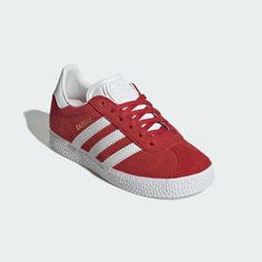 adidas Gazelle Shoes - Red | Free Shipping with adiClub | adidas US Adidas Gazelle Shoes, Gazelle Shoes, Fresh Sneakers, Red Adidas, Adidas Gazelle, Adidas Online, 90s Fashion, Kids Shoes, Product Launch