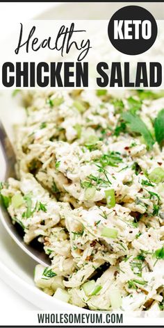 The Best Low Carb Keto Chicken Salad Chicken Salad Keto Recipes, Low Carb Salads For Lunch, Optavia Chicken Salad, Keto Chicken Salad Low Carb, Low Carb Chicken Salad Recipe, Gluten Free Chicken Salad, Low Carb Lunches For Work, Chicken Salad Gluten Free, Mediterranean Diet Salad