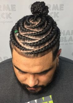 Cainrow Hairstyles, Two Cornrow Braids, Undercut Braid, Male Braids, Boys Hairstyle, Cornrow Braids Men, Braids For Men, Braids With Fade, Braided Man Bun