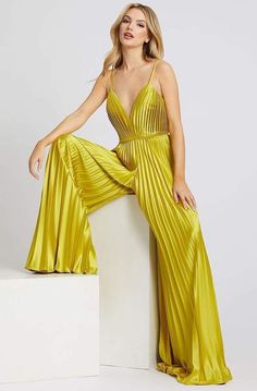 Pleated Fabric Jumpsuit, Prom Jumpsuit, Plastic Dress, Flare Jumpsuit, Dress Silhouette, Dress Cover