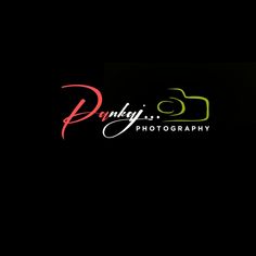 the logo for photography is shown on a black background