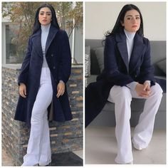 Sarah Khan In Hijab, Sara Ali Khan White Suit, Sara Khan And Falak Shabir, Sarah Khan Pakistani Actress Suits, Sara Ali Khan With Mom, Coat Pant, Long Coat, Duster Coat, Trousers