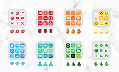 an image of various app icons on a marble surface