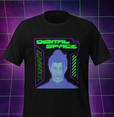 Step into a world where Cyberpunk Fashion meets Retro Futurism and Dreamcore. Our exclusive collection of shirts is designed to captivate and inspire, combining vintage charm with a futuristic edge. Perfect for fans of Japanese streetwear and Harajuku style, these shirts boast a unique blend of Glitch art and Surrealist visuals that make each piece a statement. Our Graphic Shirts are a celebration of the trippy and nostalgic, offering a vibrant Retrowave vibe with a hint of Nostalgicore. Ideal a Cyberpunk Graphic Print T-shirt For Streetwear, Black Cotton Rave T-shirt, Black Rave T-shirt With Screen Print, Black Crew Neck T-shirt For Rave, Fitted Rave T-shirt For Streetwear, Punk Style T-shirt With Sublimation Print For Streetwear, Cyberpunk Black Crew Neck Top, Cyberpunk Short Sleeve T-shirt For Streetwear, Cyberpunk Short Sleeve Tops For Streetwear