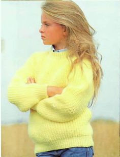 Easy Knit Boys Girls Rib Sweater PDF Knitting Pattern Raglan Jumper Mens Ladies Childs Family DK 8ply 28 - 46" 8 - Adult Vintage Download by YarnCruncher on Etsy Rib Sweater, Ribbed Sweater, Knitting Pattern, Knitting Patterns, Boy Or Girl