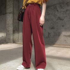 Fringe Bottom Jeans, Moda China, Casual Wedding Attire, Pants Women Fashion, Fashion Bottoms, Loose Trousers, Looks Street Style, Casual Winter Outfits, Looks Style