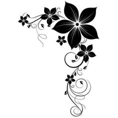 a black and white flower with swirls on it