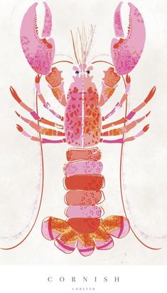 an illustration of lobsters with different colors and sizes