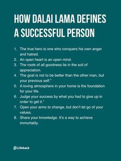 How Dalai Lama defines success is truly inspirational #definehappinessquotes How To Believe, Robert Kiyosaki, Dalai Lama, Successful People, Self Improvement Tips