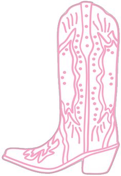 Cowboy Boot Embroidery Design, Cowboy Boot Sorority Paddle, Easy Boot Drawing, Pink Western Painting, Cowgirl Boot Doodle, Girly Cowgirl Boots, Cowboy Boot Coloring Page, Cowgirl Boots Drawing Easy, Easy Cowgirl Paintings