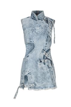 Ropa Upcycling, Denim Ideas, High Fashion Outfits, Dress Denim, Cut Out Dress, Acid Wash Denim, Fashion Project, Kids Outerwear, Denim Mini Dress