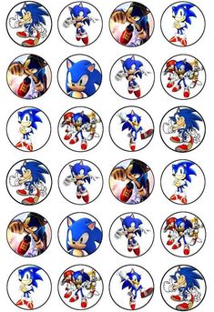 sonic the hedgehog cupcake toppers