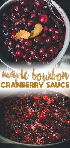 cranberry sauce in a pot with the title above it