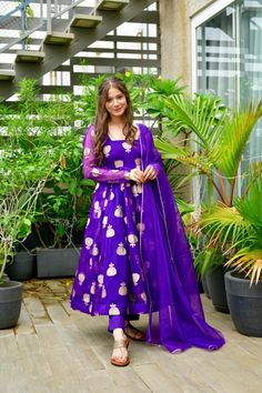 Afreen Purple Organza Suit Set | Radhey's Couture Printed Frocks For Women, Frock Suit Ideas, Frocks For Women, Frock Suit, Organza Suit, Simple Frock Design, Fall Outfits 2023, Stylish Tops For Women, Velvet Dress Designs