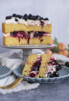 Cornbread Cake with Blackberry Compote and Mascarpone Whipped Cream - Cake by Courtney Cornbread Cake Recipe, Mascarpone Whipped Cream, Cake By Courtney, Cornbread Cake, Blackberry Compote, Delicious Cornbread, Whipped Cream Cakes, Corn Meal, Homemade Vanilla Ice Cream