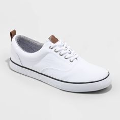 From casual office days to running errands to hanging out with friends, take on any occasion in cool style with these Brady Apparel Sneakers from Goodfellow and Co?. These medium-width shoes features a textured upper with crisp white outsoles to add texture and on-trend flair to any outfit you pair them with. Plus, the lace-up detailing gives you a comfy fit as you move through your busy day. Keep it casual with jeans and a henley, or dress it up with chino shorts and a button-down for easy warm Casual Leather Canvas Shoes For Spring, Casual Synthetic Lace-up Canvas Shoes, Casual Leather Canvas Shoes For Everyday, Casual Synthetic Canvas Shoes For Streetwear, Urban Lace-up Canvas Shoes For Spring, Urban Style Spring Canvas Shoes With White Sole, Casual Everyday Synthetic Sneakers, Casual Canvas Shoes With Textured Sole For Sports, Casual Low-top Walking Sneakers