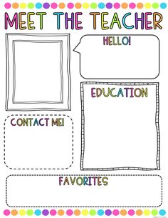 a teacher's notebook with the words meet the teacher