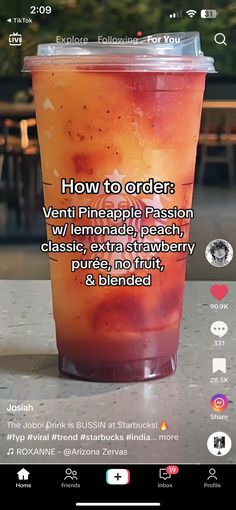 an image of a drink on the app