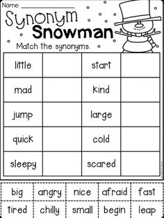 the snowman worksheet for kids to learn how to spell and read it