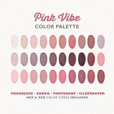 the pink vibe color palette is shown