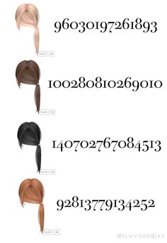 the different types of hair are shown in this graphic style, and each has an individual's name on it