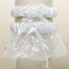 Embroidered Wedding Garter Set with Scattered Crystals - White - Sophie's Favors and Gifts Bridal Closet, Prom Garters, Bride Garter, Bridal Garters Set, Wedding Garter Set, Royal Brides, Bridal Garter, Embroidered Tulle, Wedding Garter