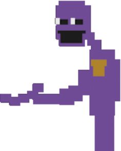 an image of a pixel art character holding something in one hand and pointing it at the other