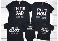 I'm the Dad Go Ask Mom I'm the Mom Because I Said So | Etsy Ask Mom, Birthday Group Shirts, Family Matching Shirts, Family Rules, Funny Family, Birthday Boy Shirts, Heat Press Vinyl, Group Shirts